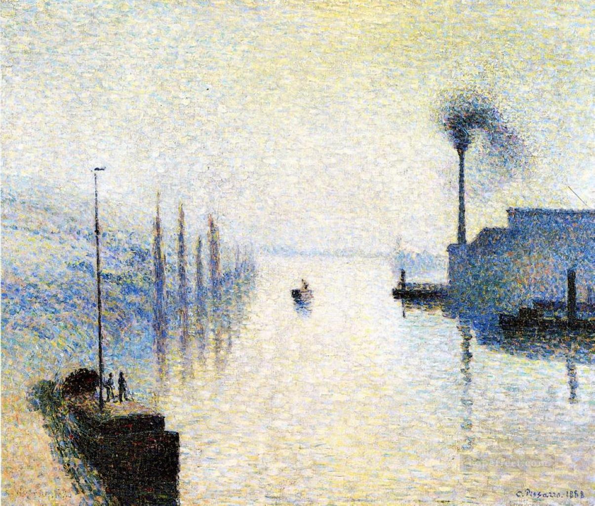 ile lacruix rouen effect of fog 1888 Camille Pissarro Oil Paintings